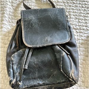 Bedstu black distressed leather backpack